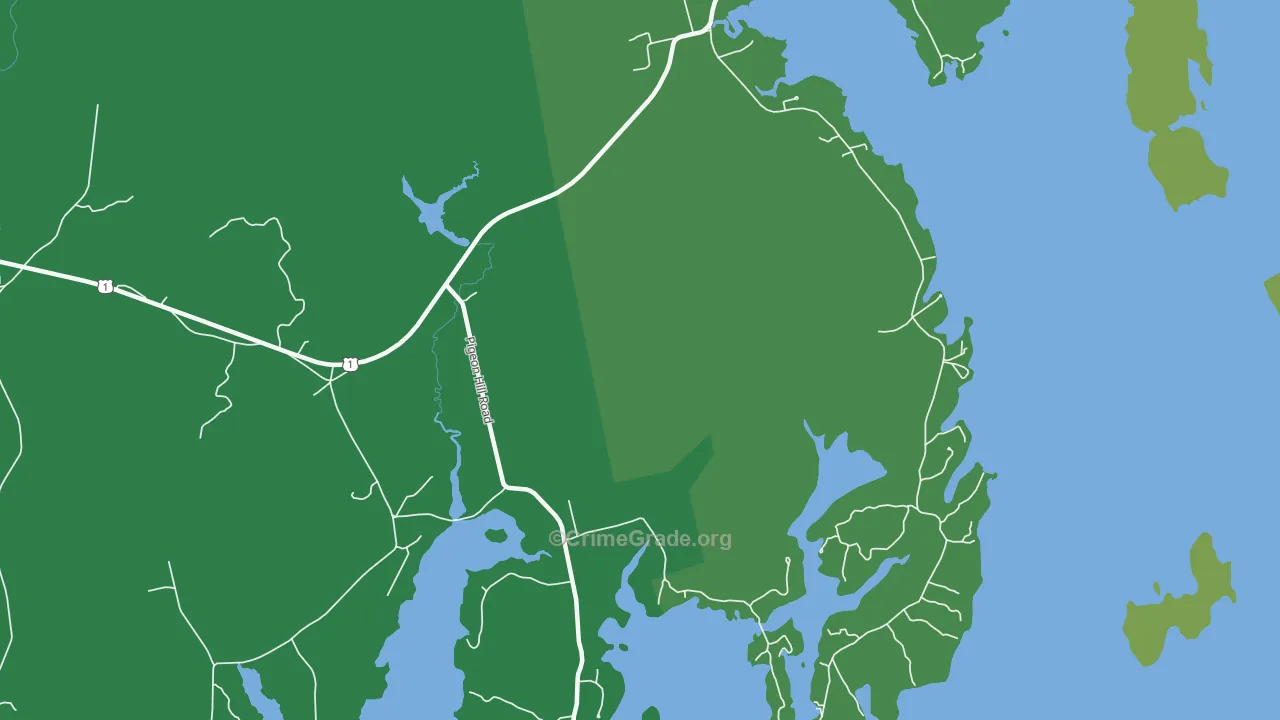 Pigeon Hill, ME Map of Vehicle Theft Rates