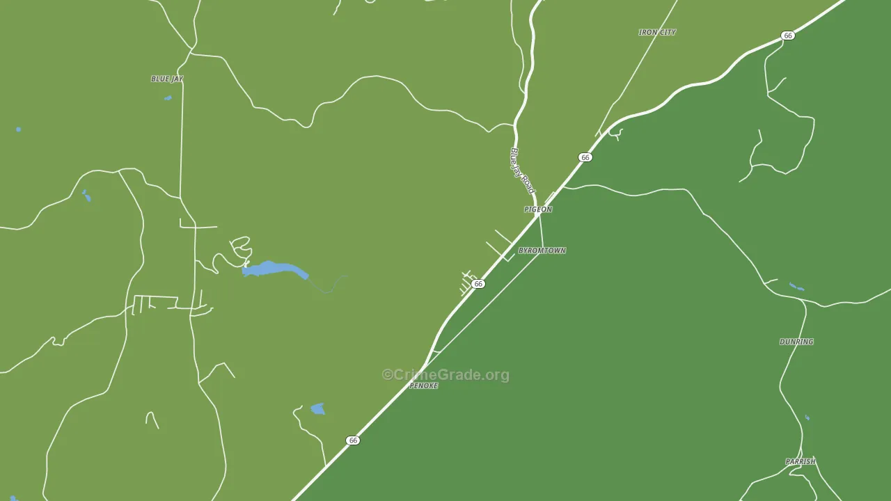 Pigeon, PA Map of Vehicle Theft Rates