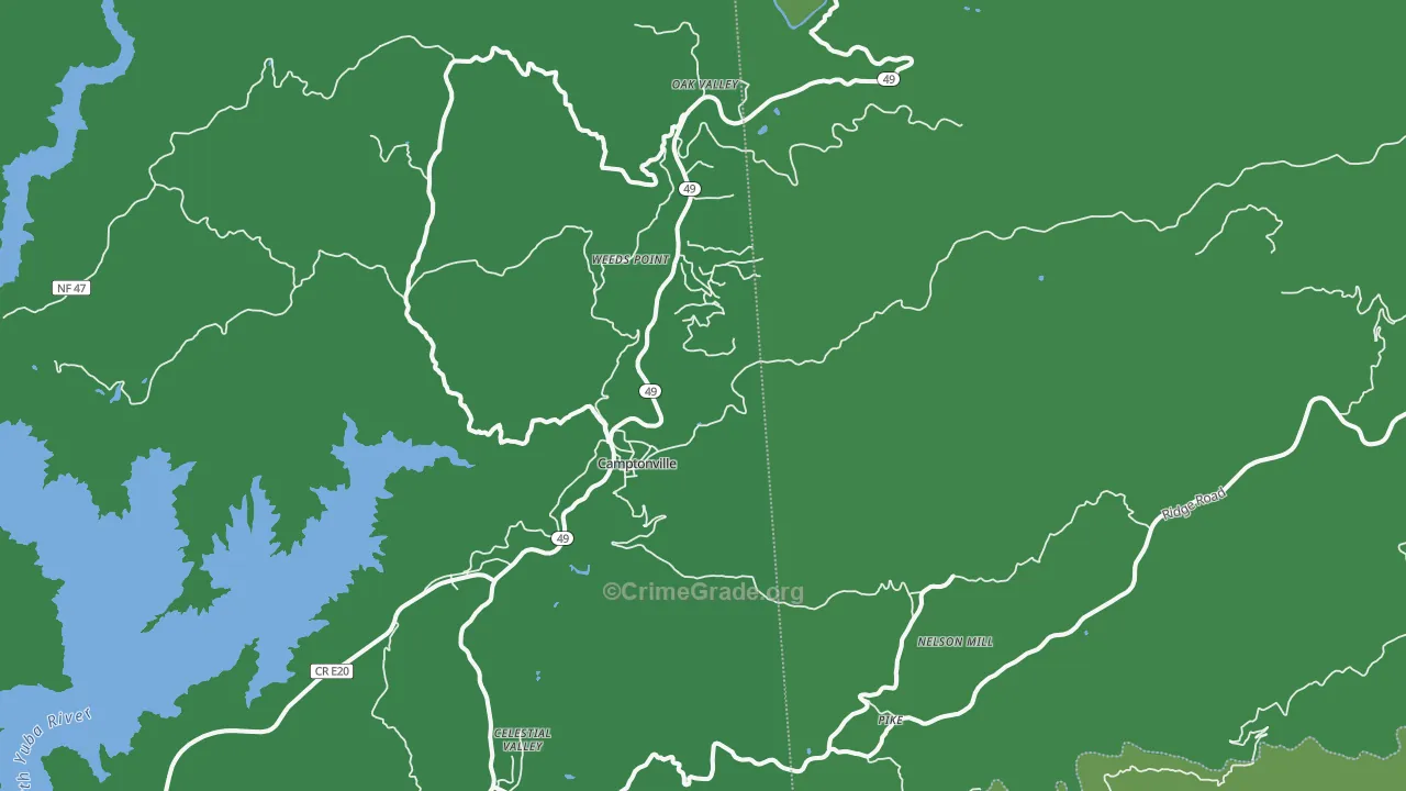 Pike, CA Map of Vehicle Theft Rates