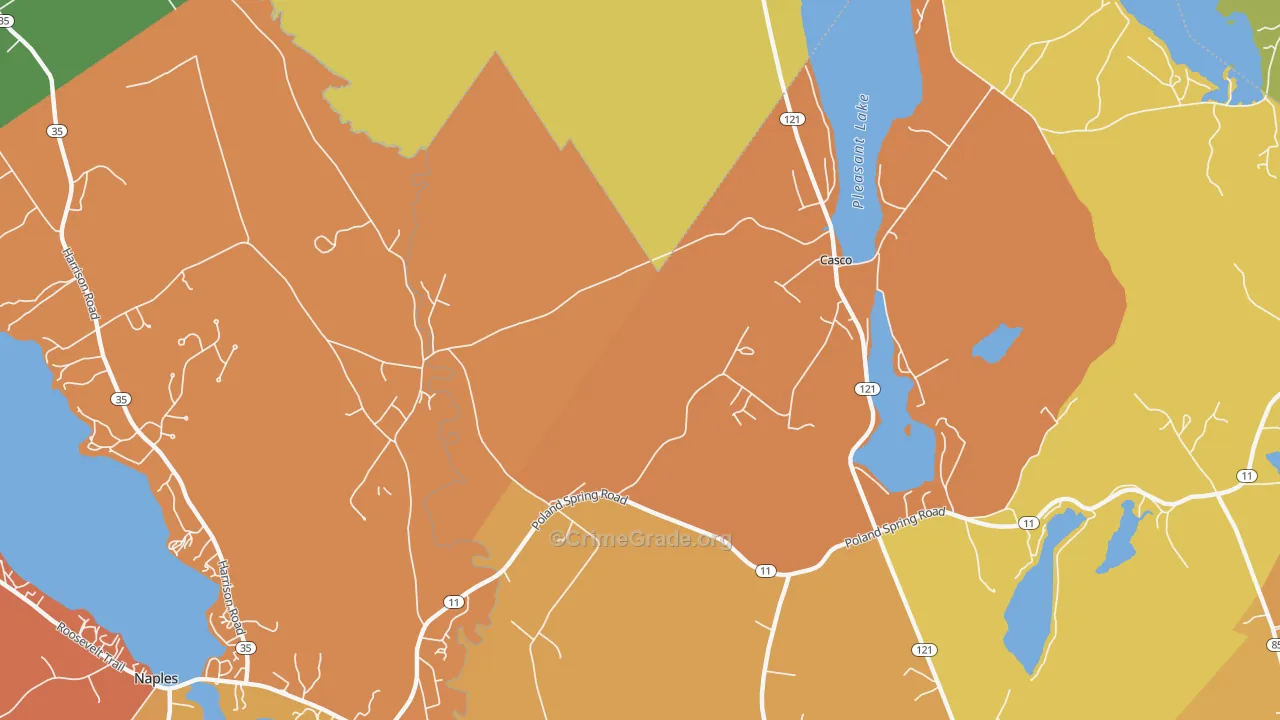Pike Corner, ME Map of Vehicle Theft Rates