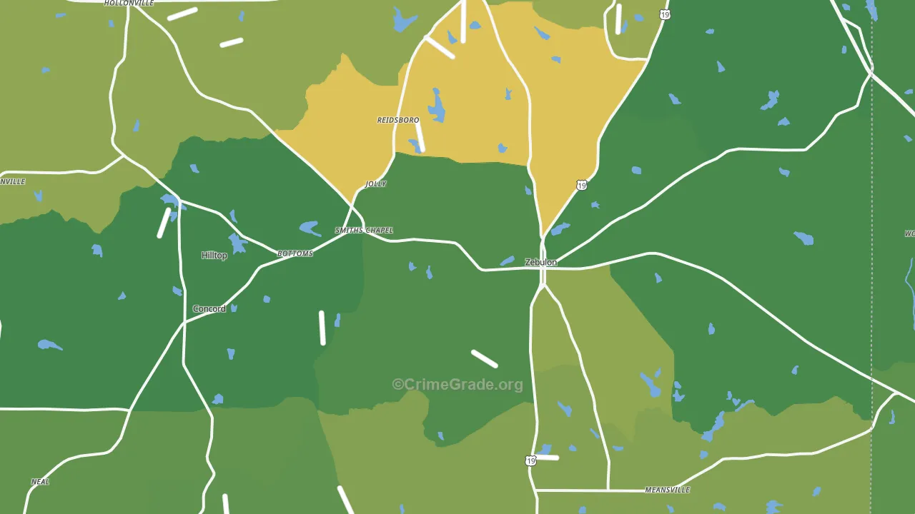 Pike County, GA Map of Vehicle Theft Rates