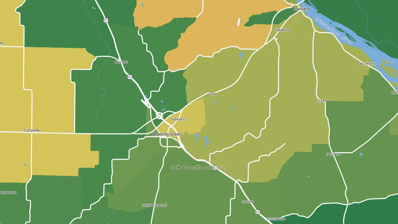 Pike County, MO Map of Vehicle Theft Rates