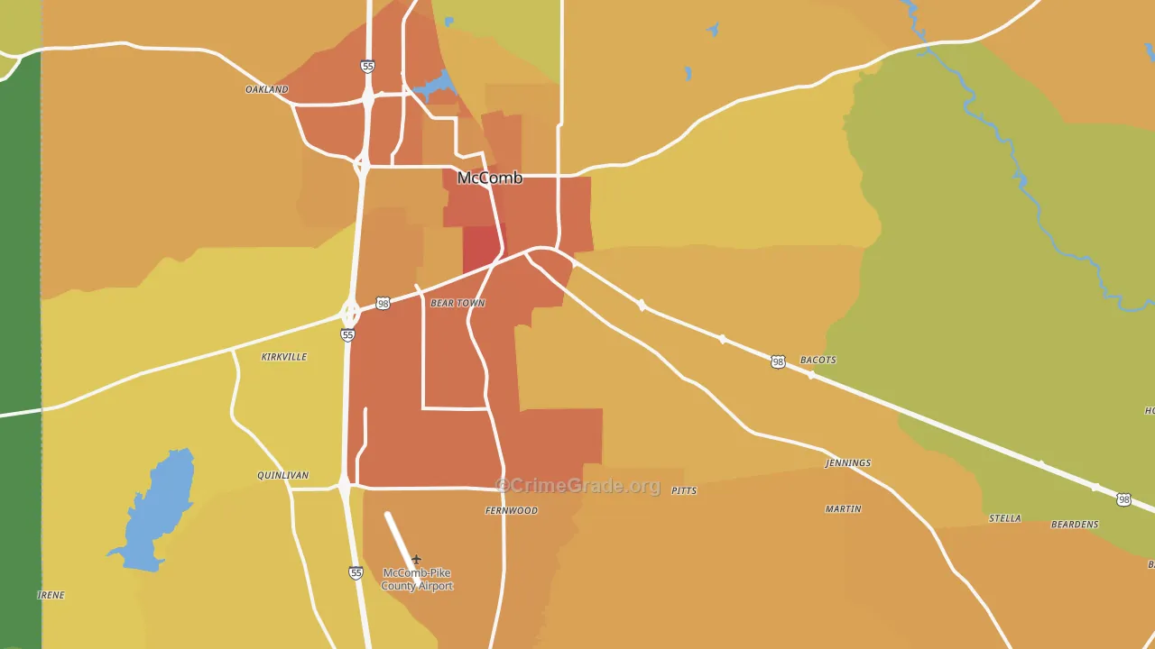 Pike County, MS Map of Vehicle Theft Rates