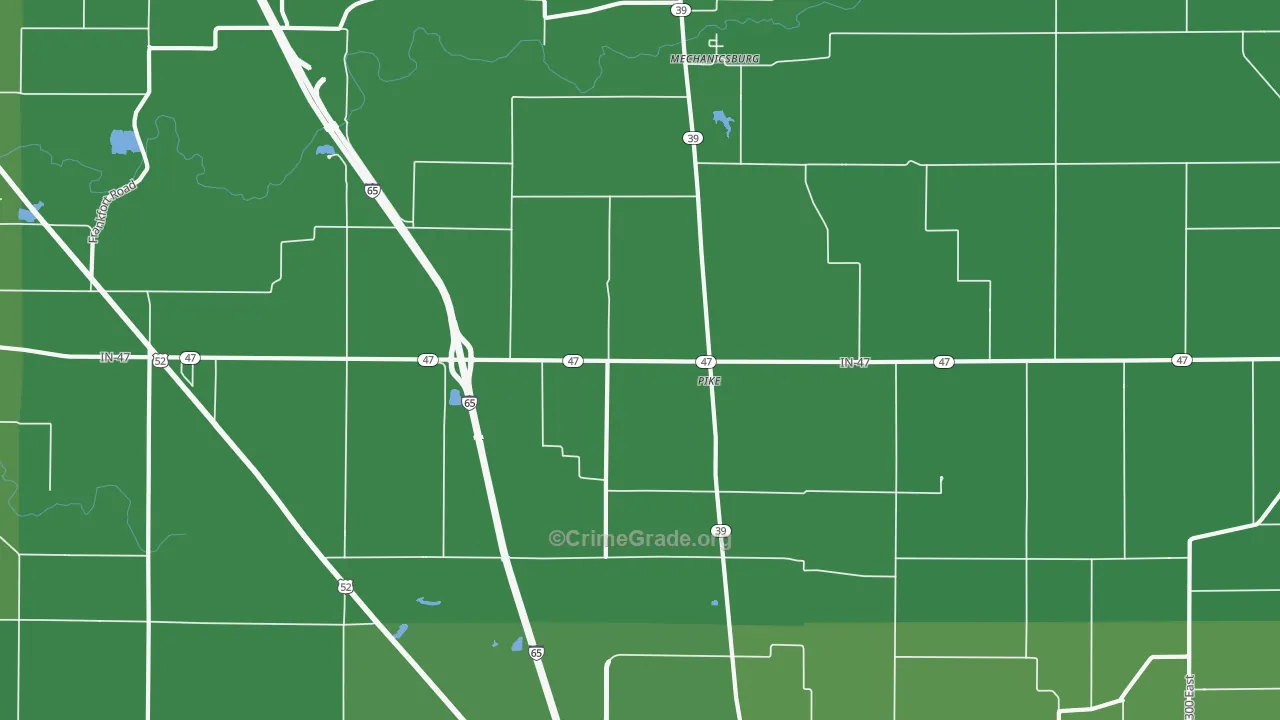 Pike, IN Map of Vehicle Theft Rates