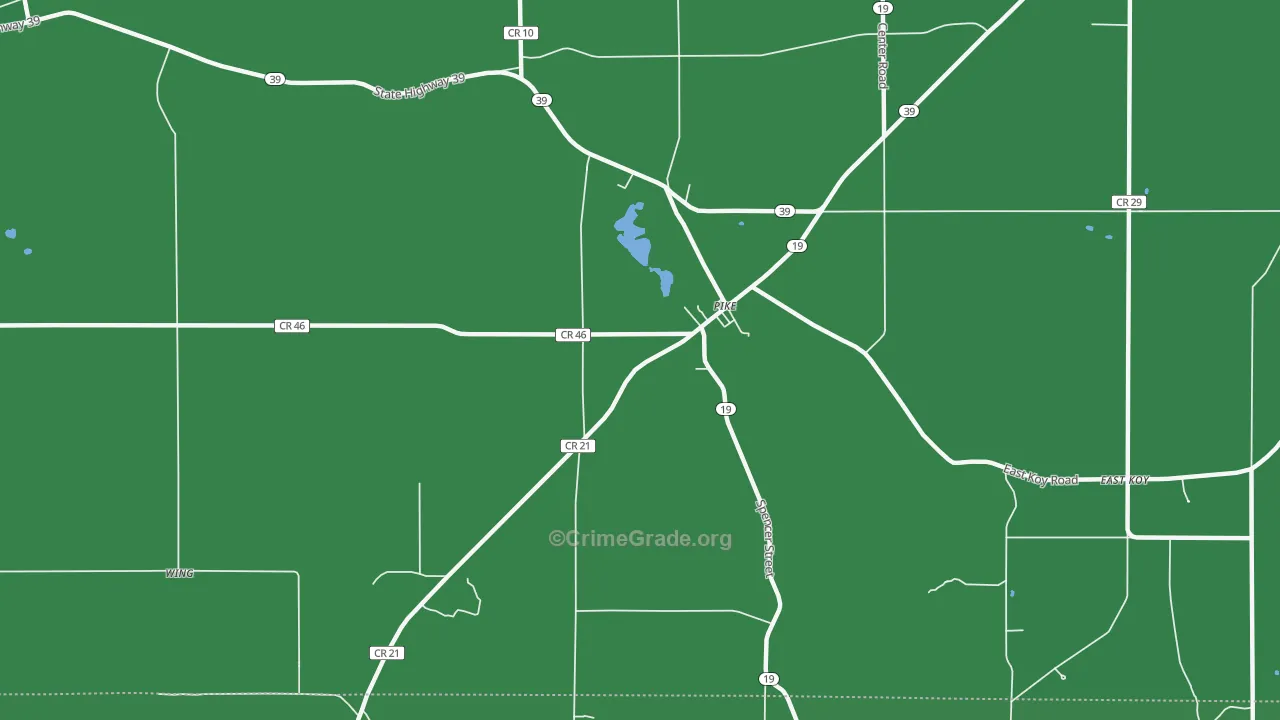 Pike, NY Map of Vehicle Theft Rates