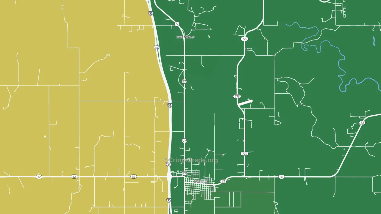 Pike, OK Map of Vehicle Theft Rates