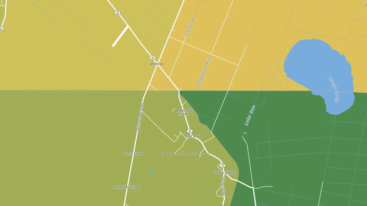 Pike Road, NC Map of Vehicle Theft Rates