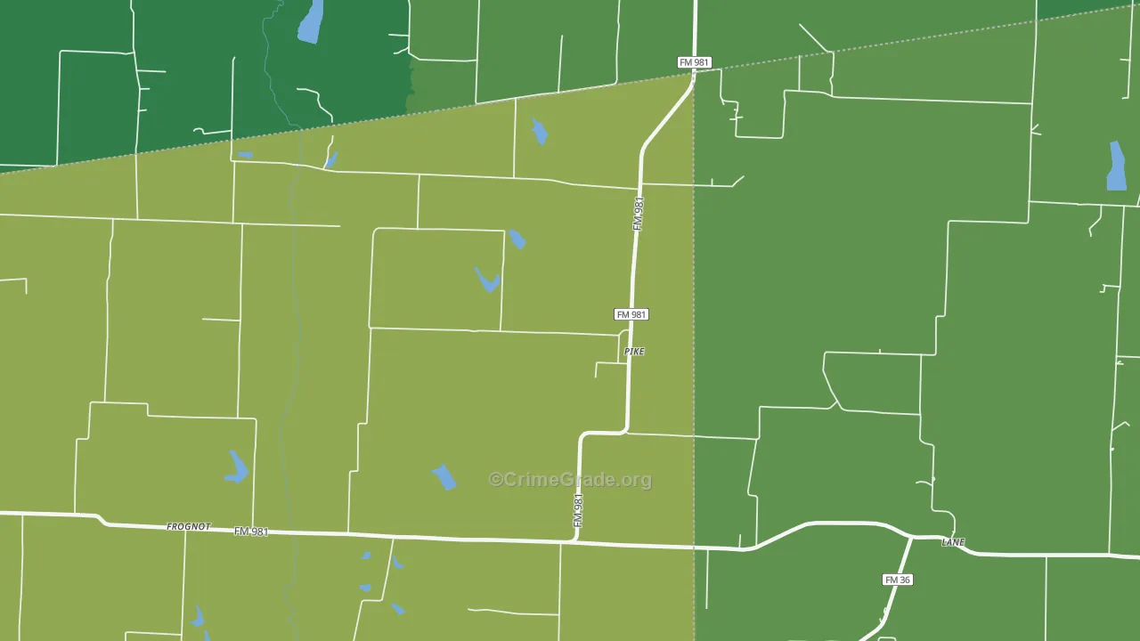 Pike, TX Map of Vehicle Theft Rates
