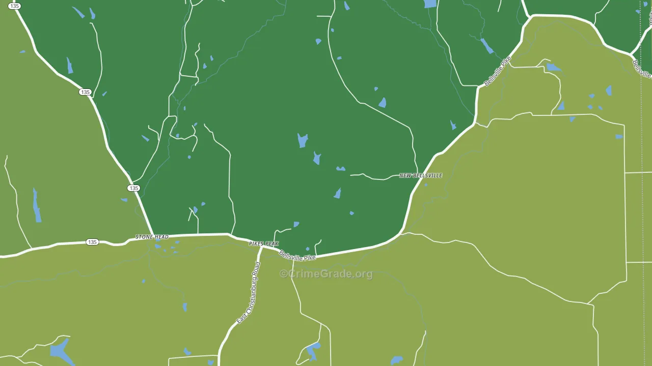 Pikes Peak, IN Map of Vehicle Theft Rates