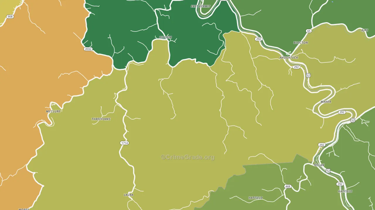Pilgrim, KY Map of Vehicle Theft Rates
