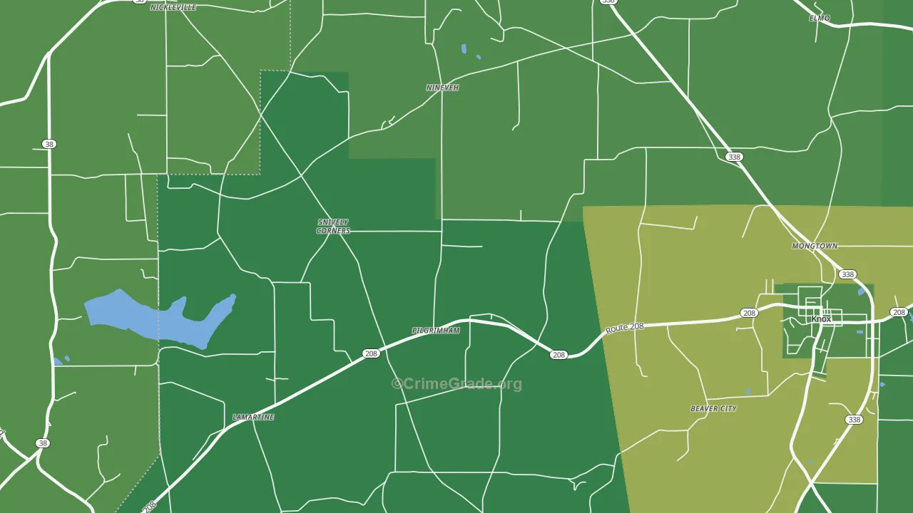 Pilgrimham, PA Map of Vehicle Theft Rates