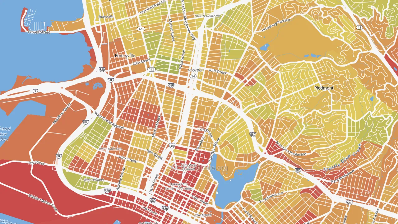Pill Hill, Oakland, CA Map of Vehicle Theft Rates