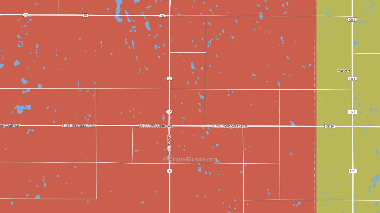 Pillsbury, ND Map of Vehicle Theft Rates