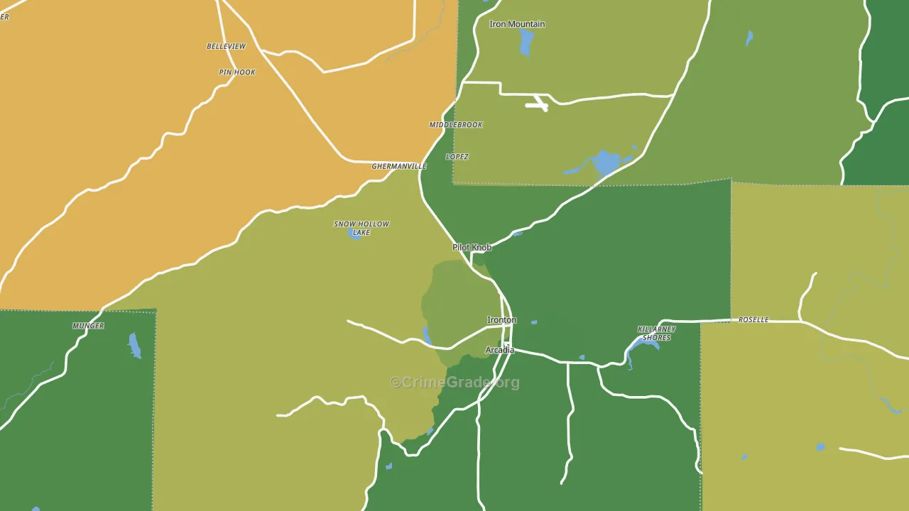 Pilot Knob, MO Map of Vehicle Theft Rates