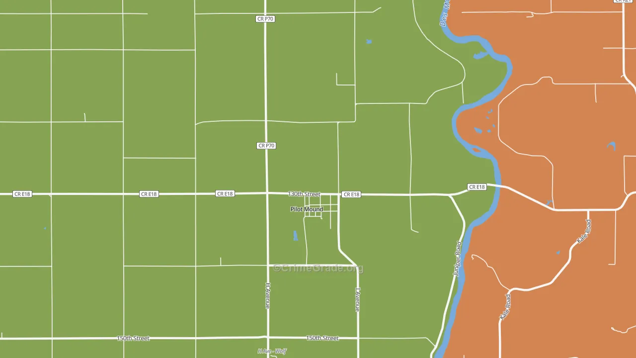 Pilot Mound, IA Map of Vehicle Theft Rates