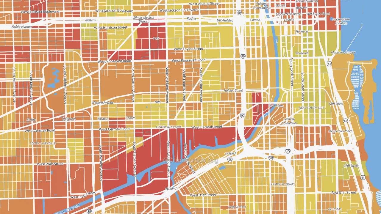 Pilsen, Chicago, IL Map of Vehicle Theft Rates