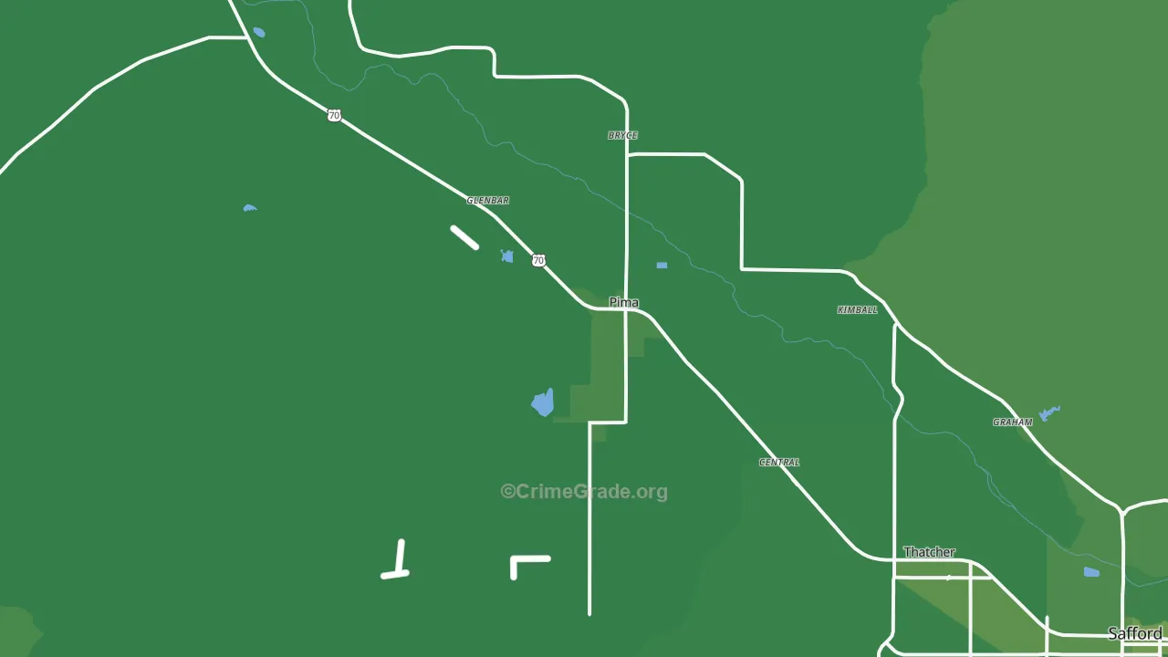 Pima, AZ Map of Vehicle Theft Rates