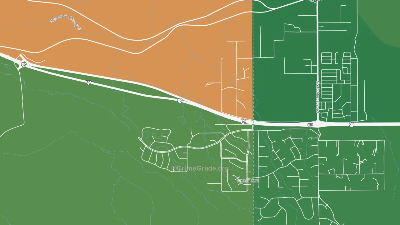 Pimaco Two, AZ Map of Vehicle Theft Rates