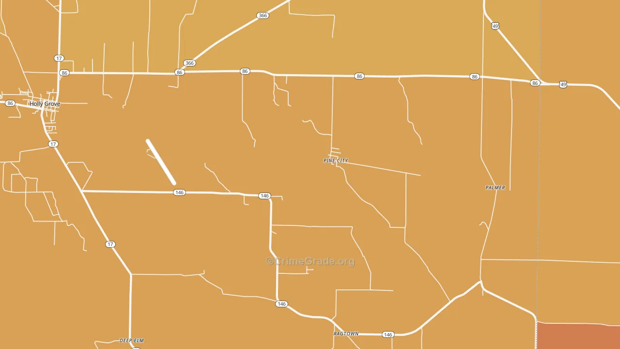 Pine City, AR Map of Vehicle Theft Rates
