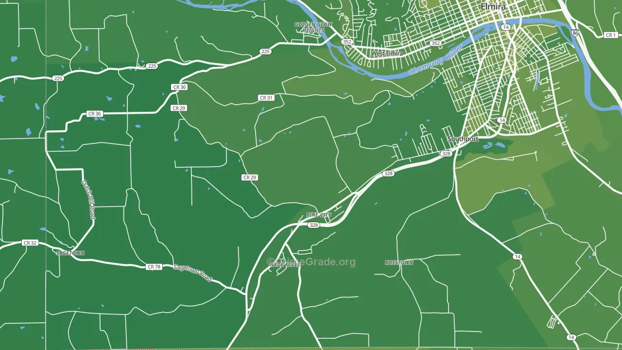 Pine City, NY Map of Vehicle Theft Rates