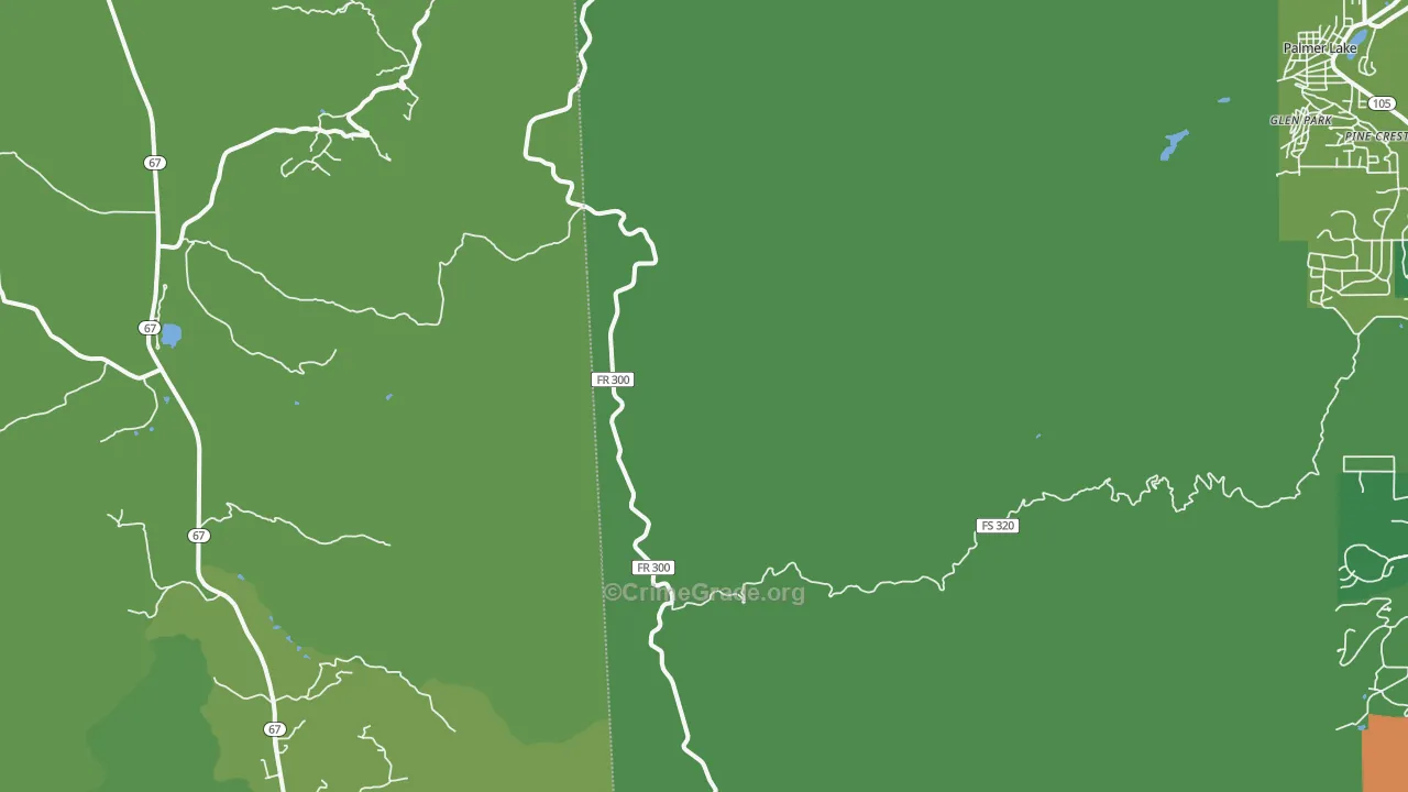 Pine Crest, CO Map of Vehicle Theft Rates