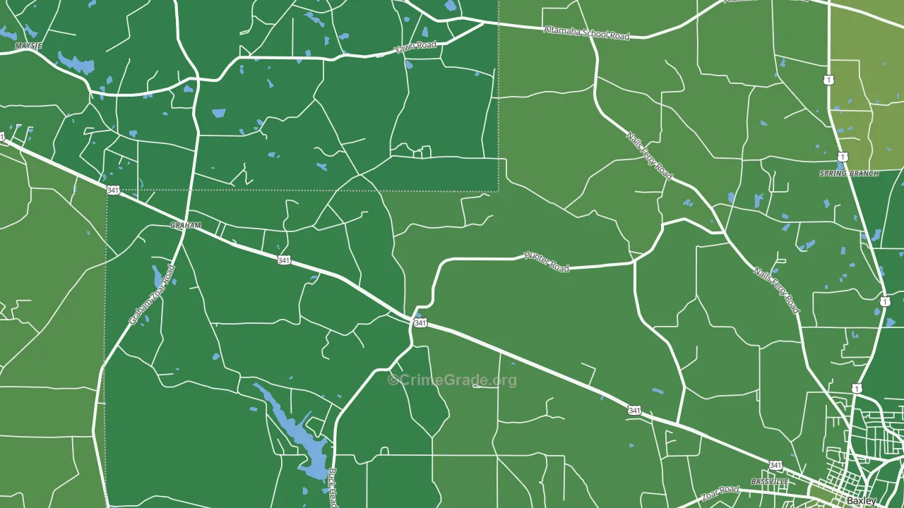 Pine Grove, GA Map of Vehicle Theft Rates