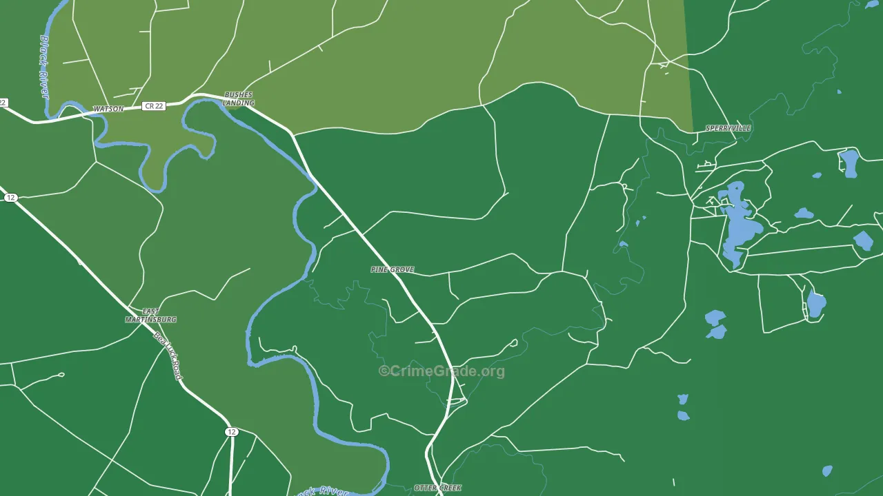 Pine Grove, NY Map of Vehicle Theft Rates