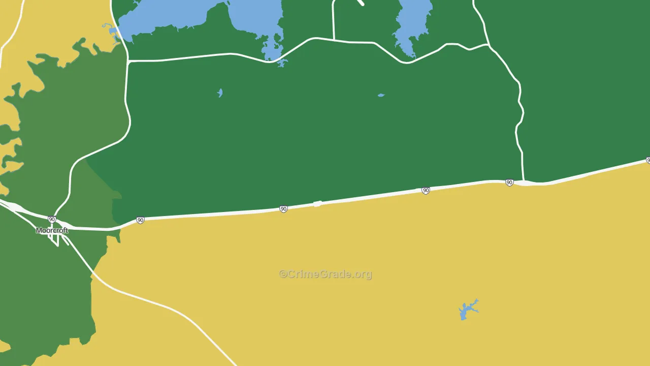 Pine Haven, WY Map of Vehicle Theft Rates