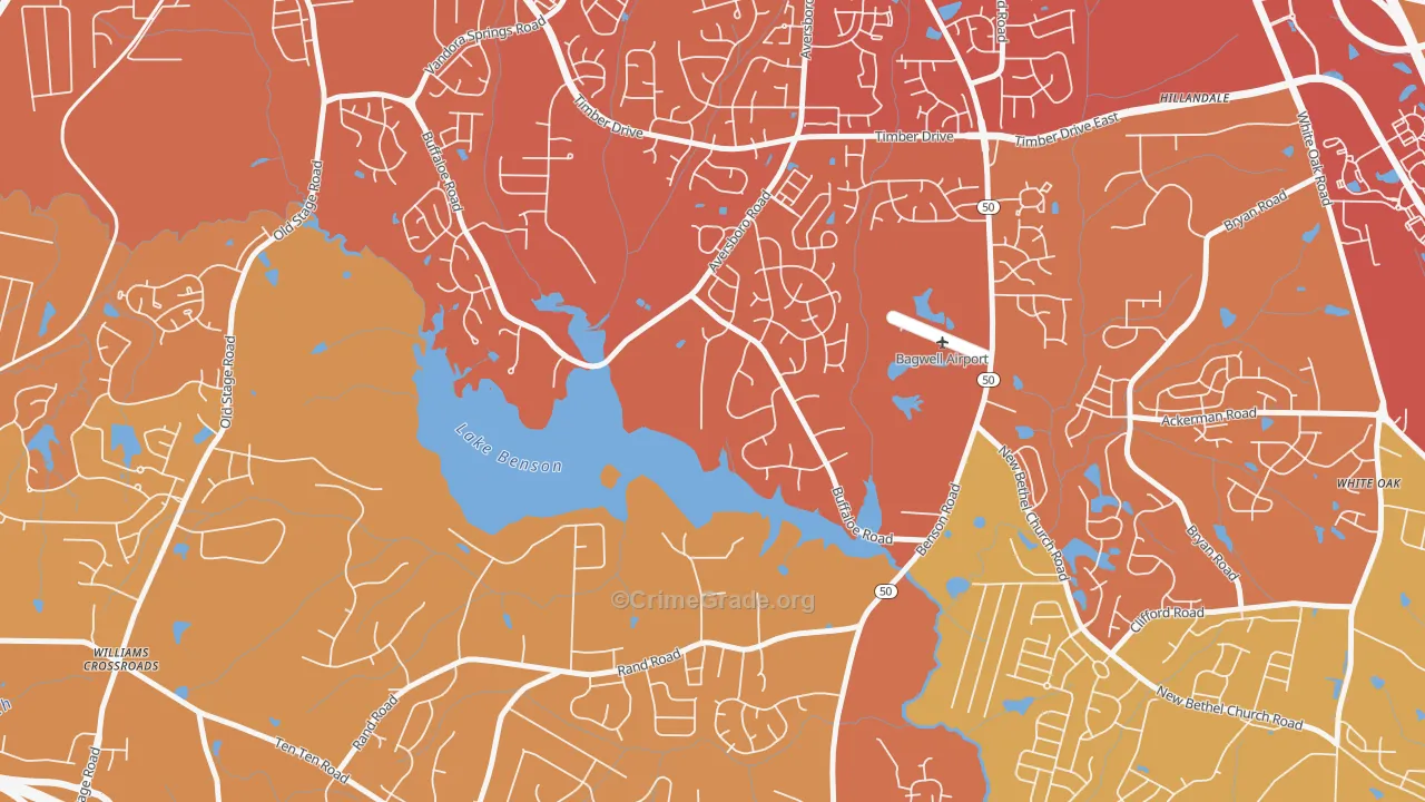 Pine Hurst Park, NC Map of Vehicle Theft Rates