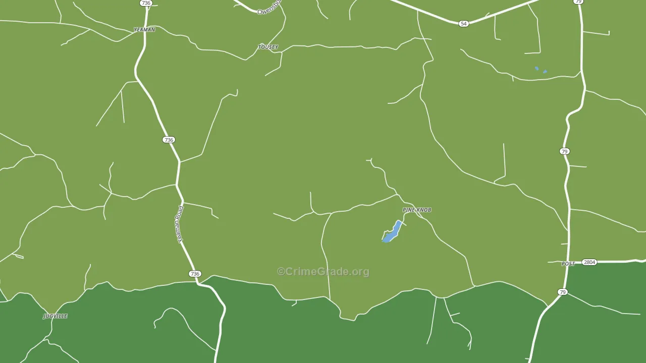 Pine Knob, KY Map of Vehicle Theft Rates