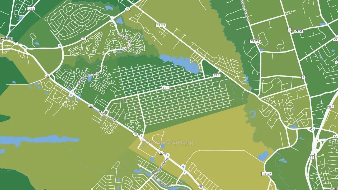 Pine Lake Park, NJ Map of Vehicle Theft Rates