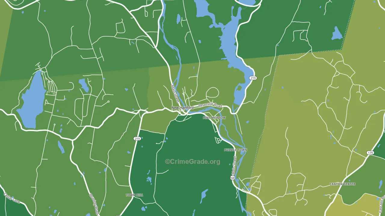 Pine Meadow, CT Map of Vehicle Theft Rates