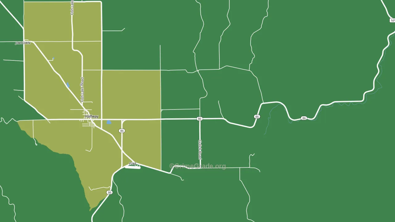 Pine, OR Map of Vehicle Theft Rates