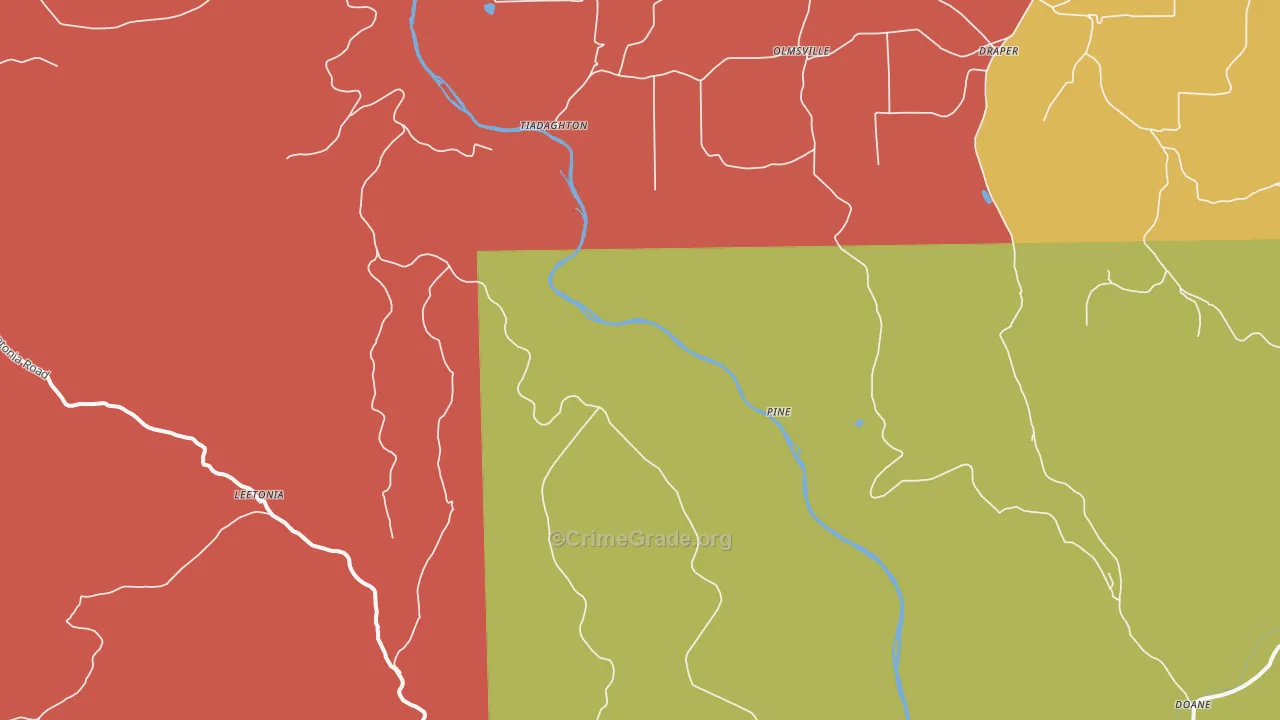 Pine, PA Map of Vehicle Theft Rates