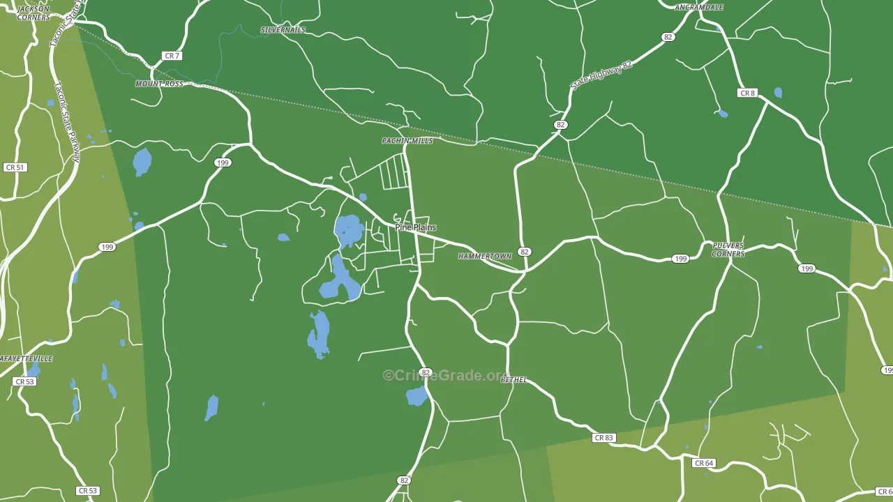Pine Plains, NY Map of Vehicle Theft Rates