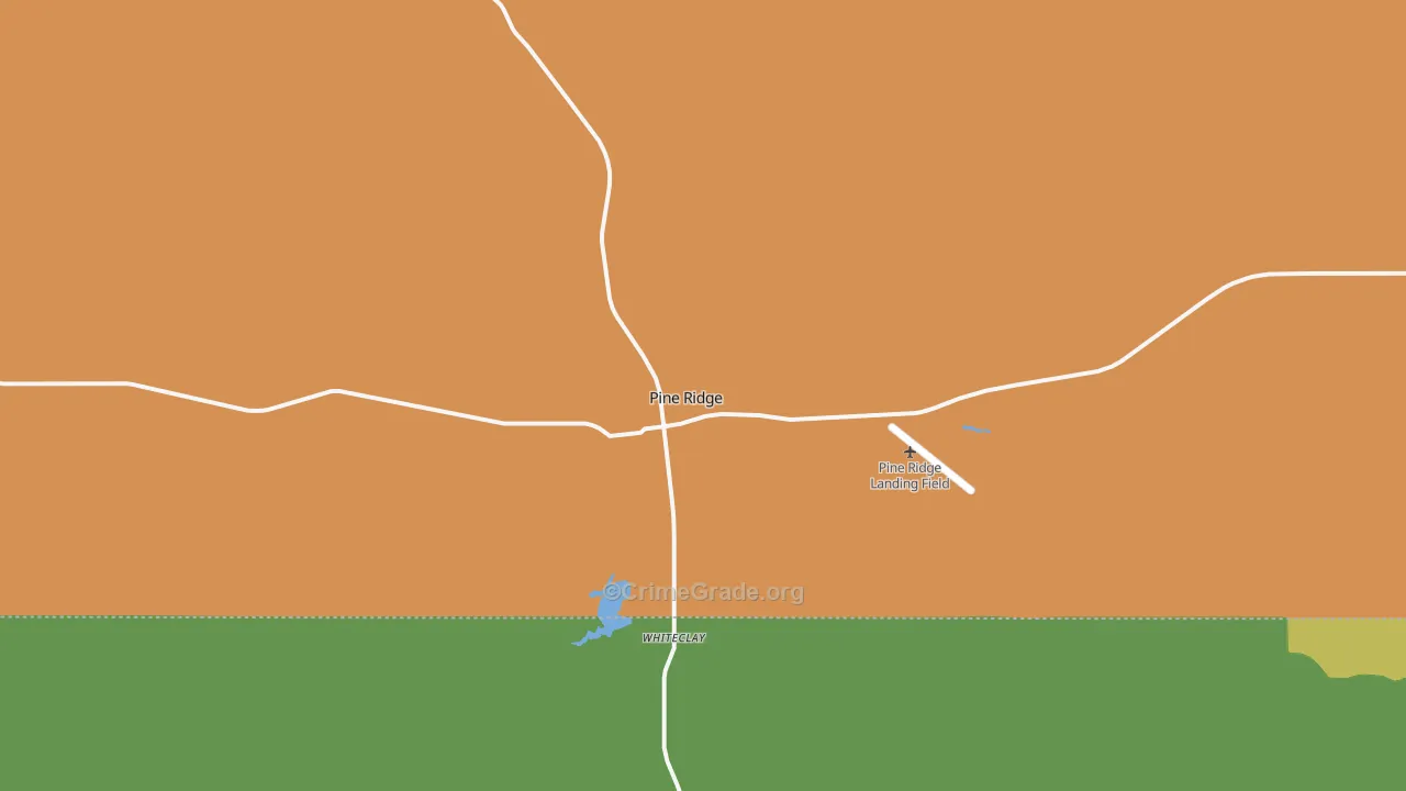 Pine Ridge, SD Map of Vehicle Theft Rates