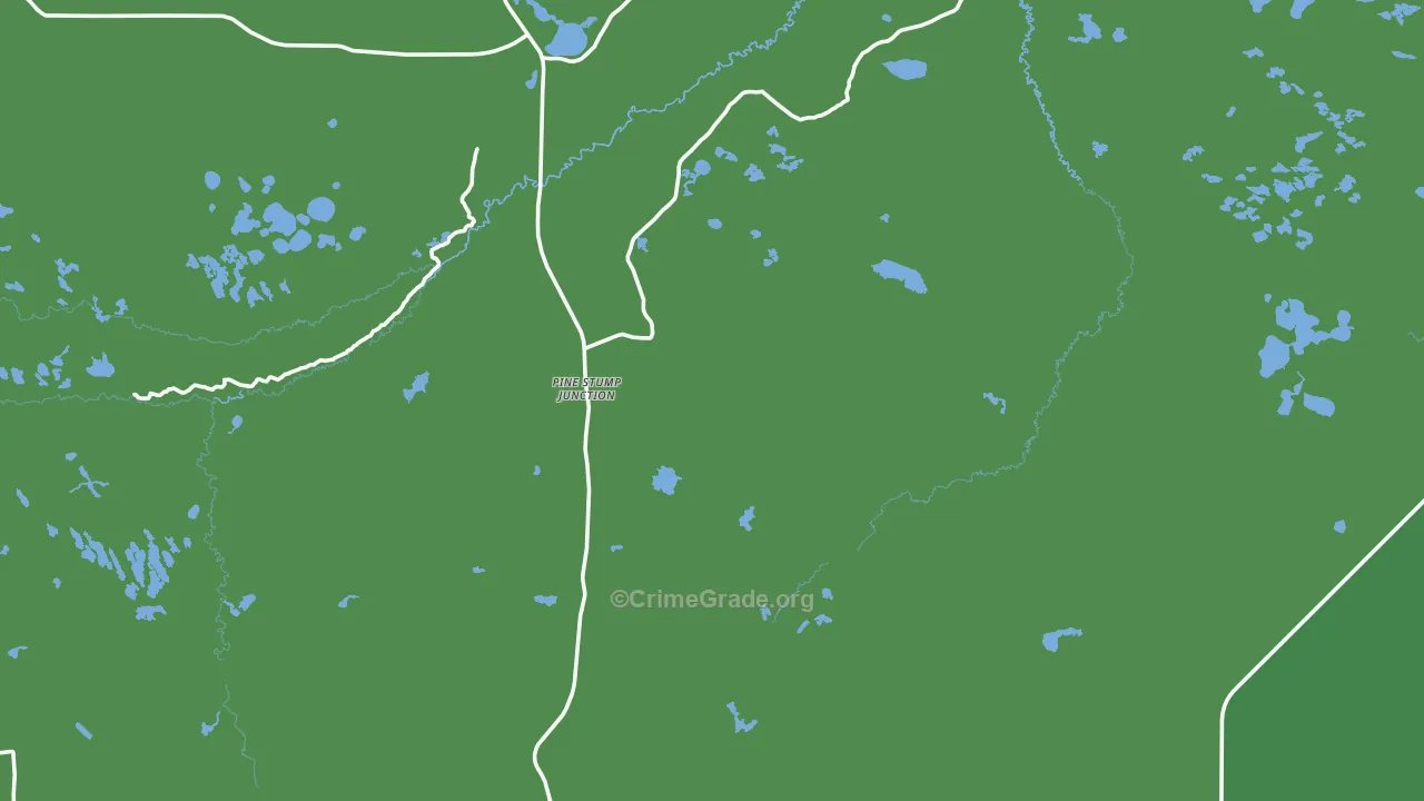 Pine Stump Junction, MI Map of Vehicle Theft Rates