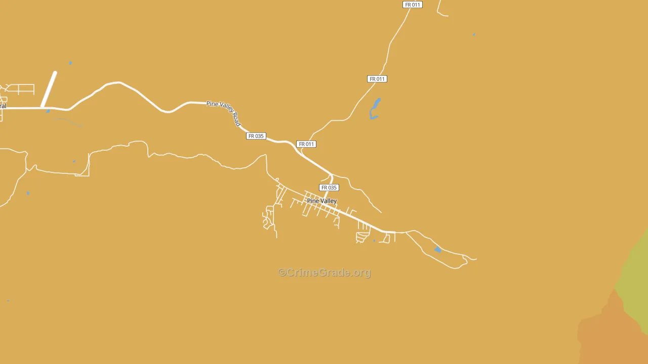 Pine Valley, UT Map of Vehicle Theft Rates