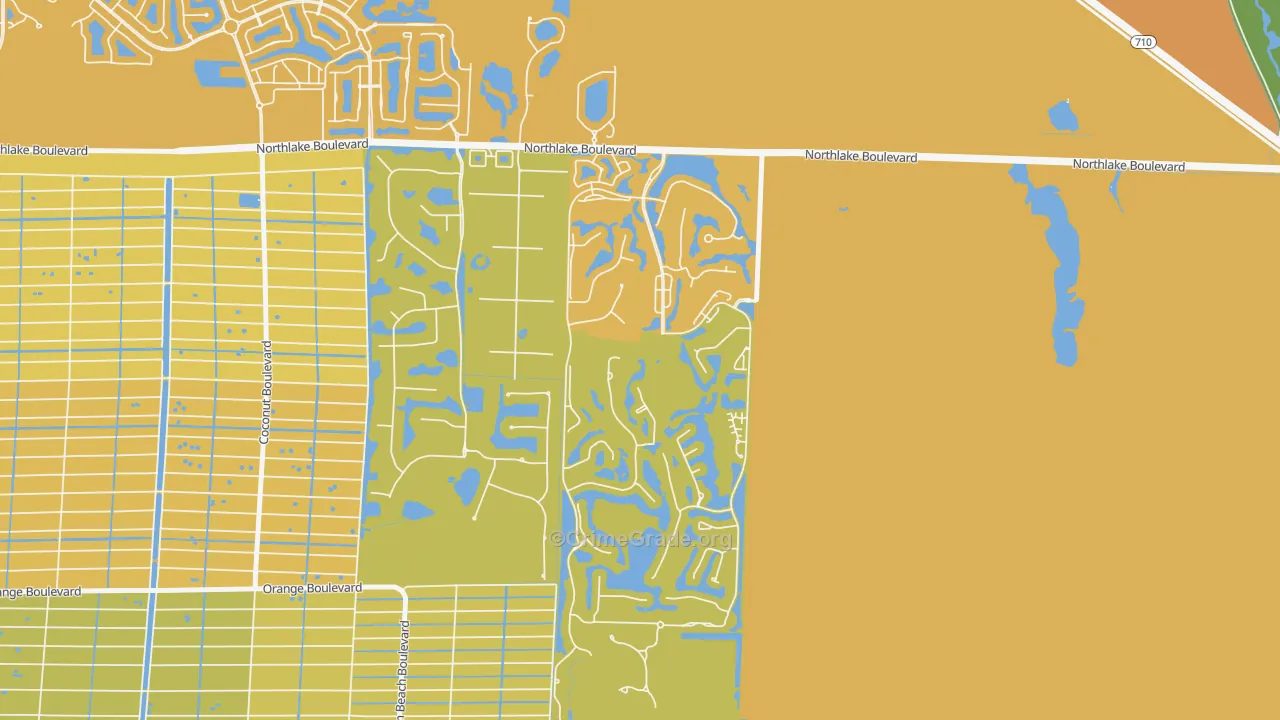 Pineapple Park, West Palm Beach, FL Map of Vehicle Theft Rates