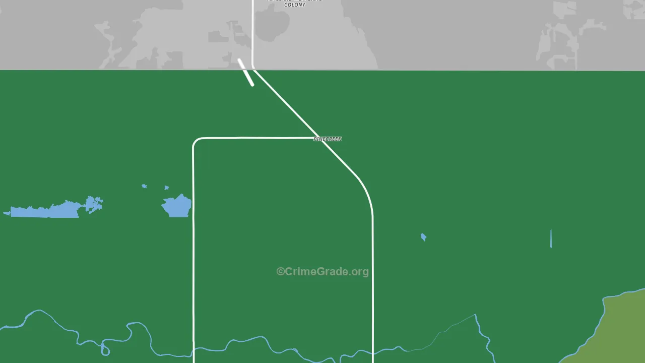 Pinecreek, MN Map of Vehicle Theft Rates