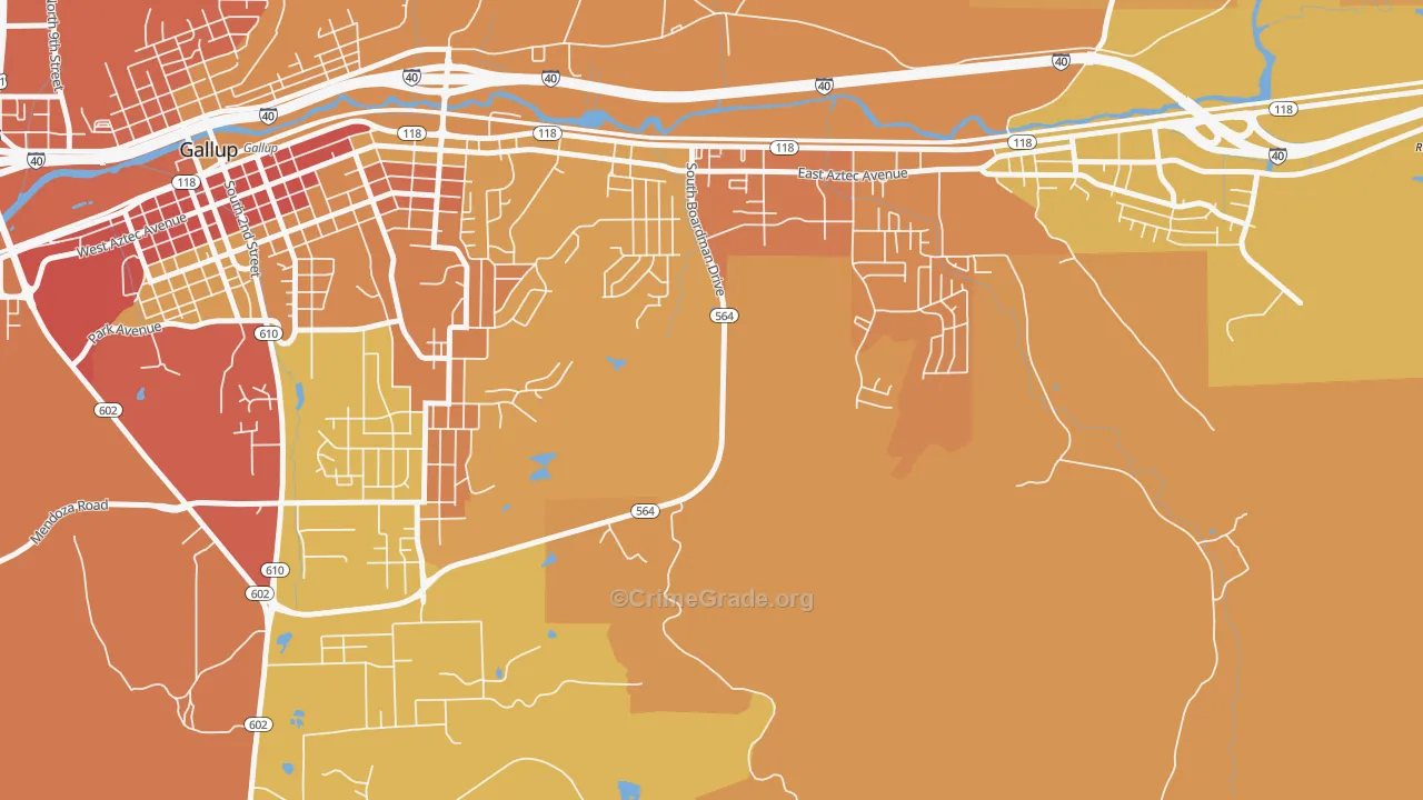 Pinedale, NM Map of Vehicle Theft Rates