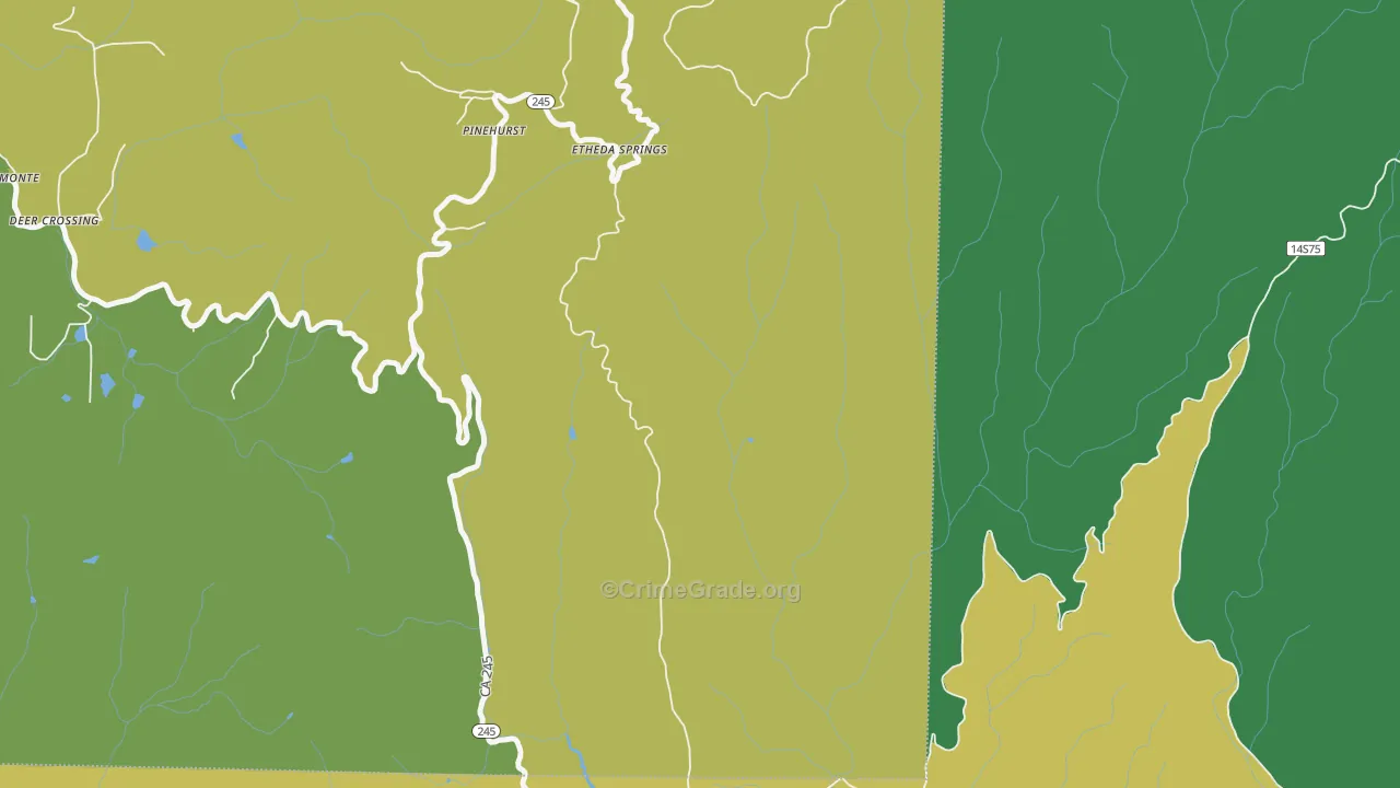 Pinehurst, CA Map of Vehicle Theft Rates