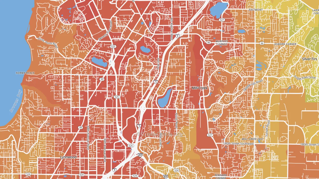 Pinehurst, Everett, WA Map of Vehicle Theft Rates