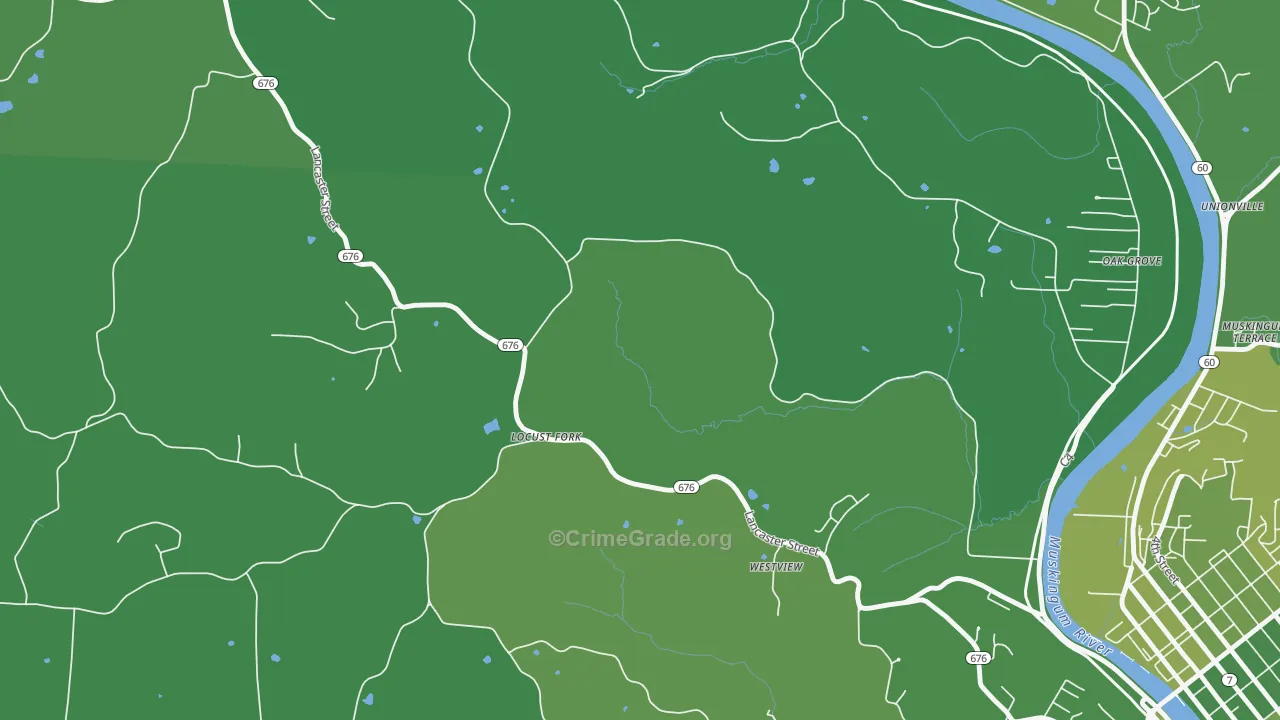 Pinehurst, OH Map of Vehicle Theft Rates