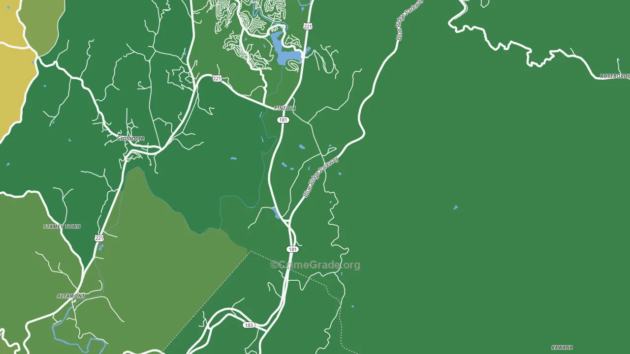 Pineola, NC Map of Vehicle Theft Rates