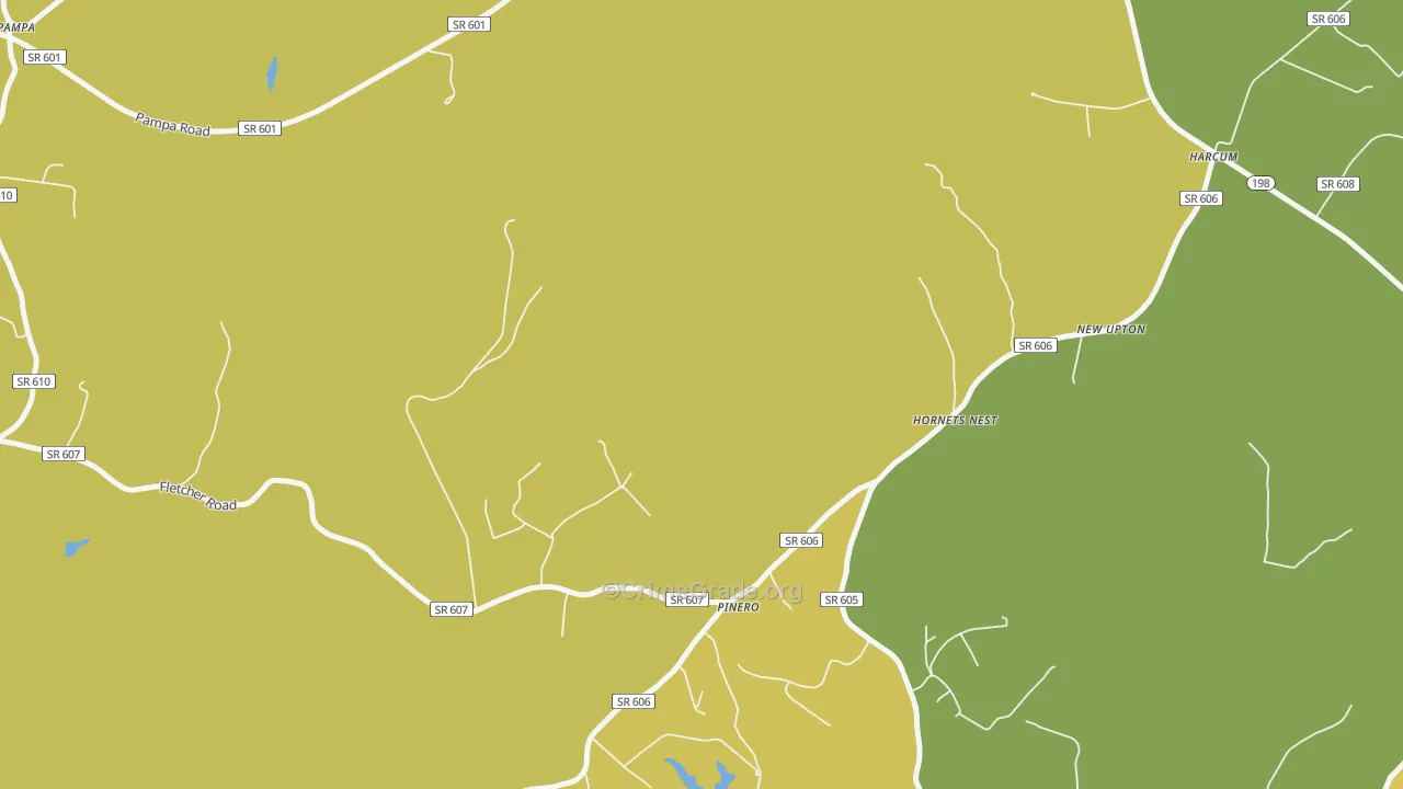 Pinero, VA Map of Vehicle Theft Rates