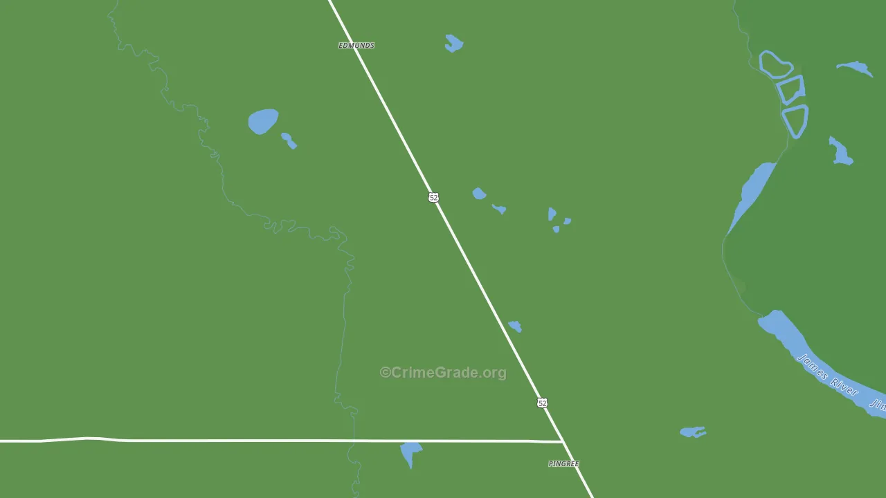 Pingree, ND Map of Vehicle Theft Rates