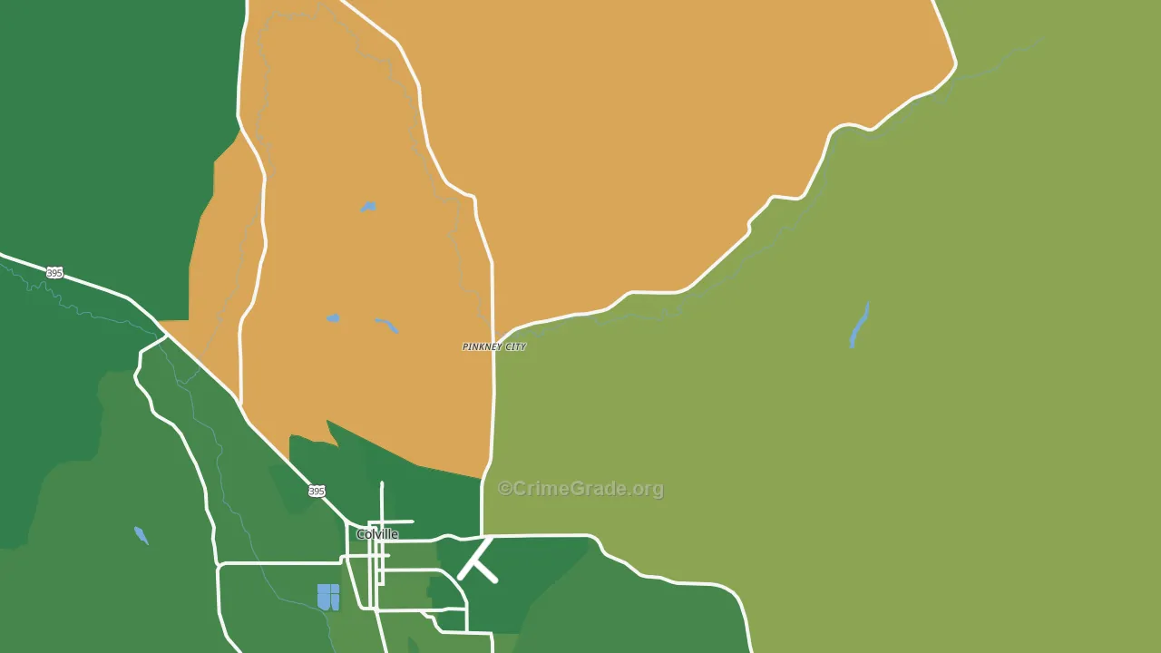 Pinkney City, WA Map of Vehicle Theft Rates