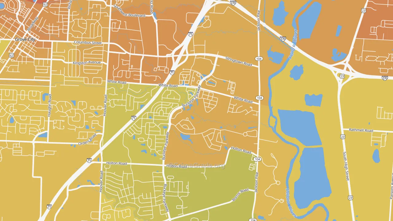 Pinnacle Club, Grove City, OH Map of Vehicle Theft Rates