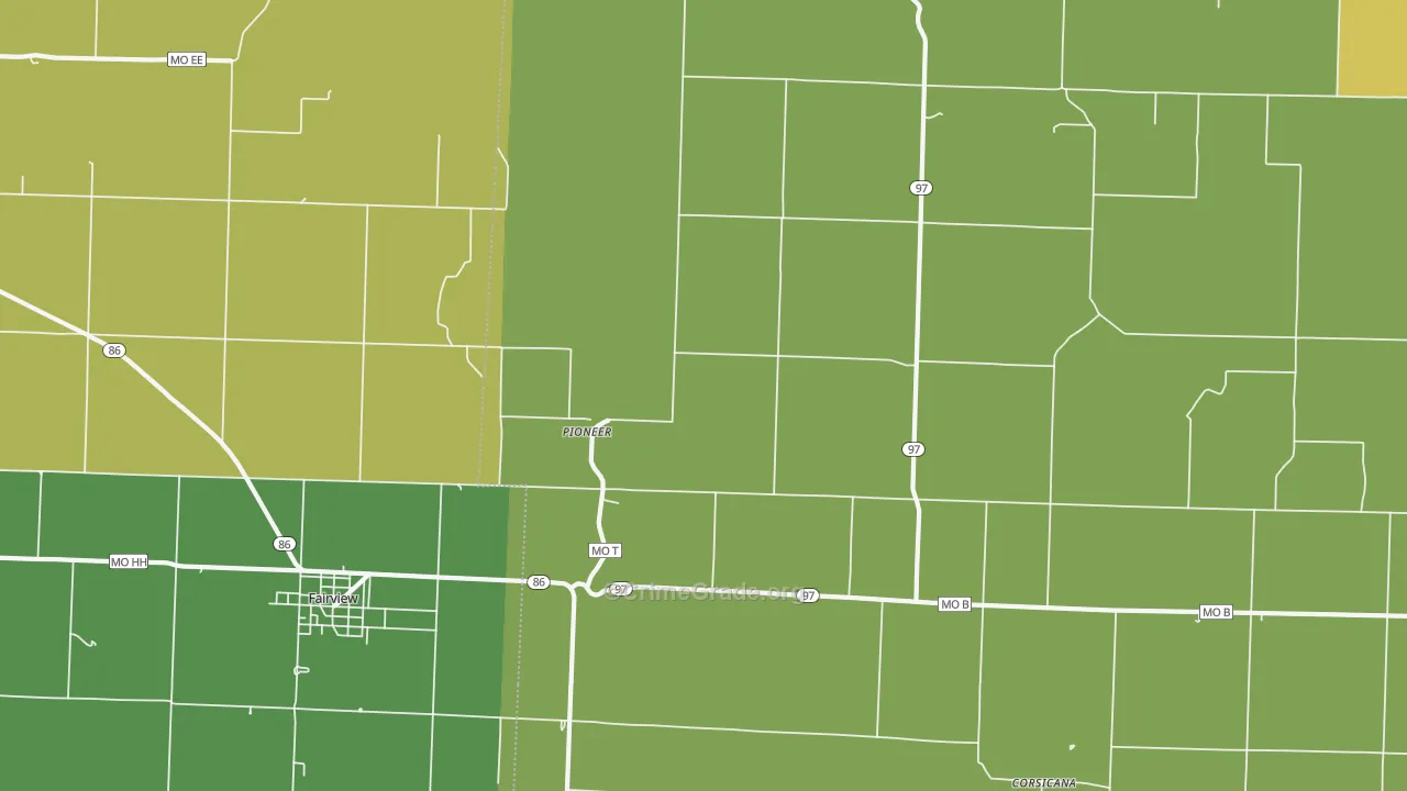 Pioneer, MO Map of Vehicle Theft Rates